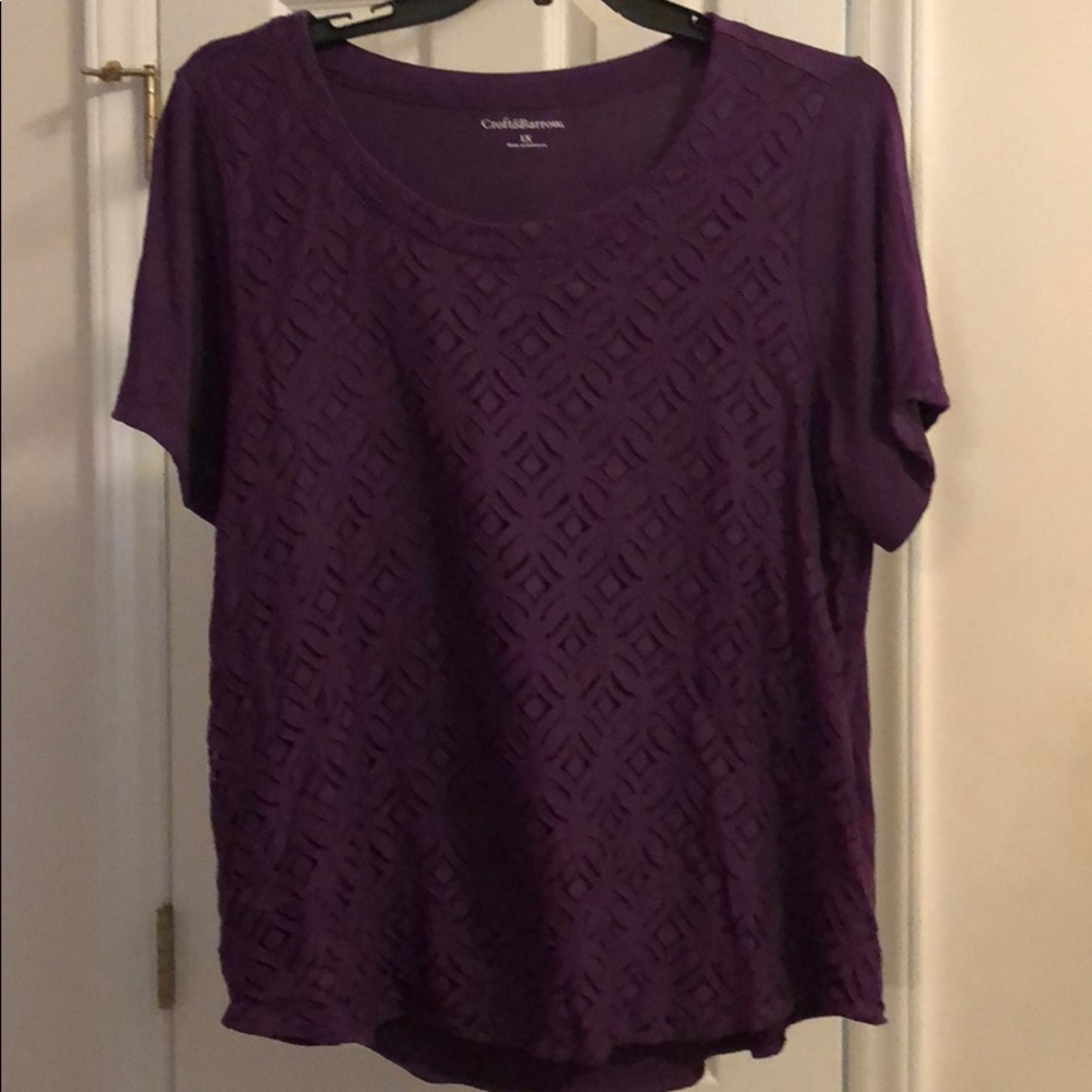 Croft and Barrow Dark Purple Top 1X